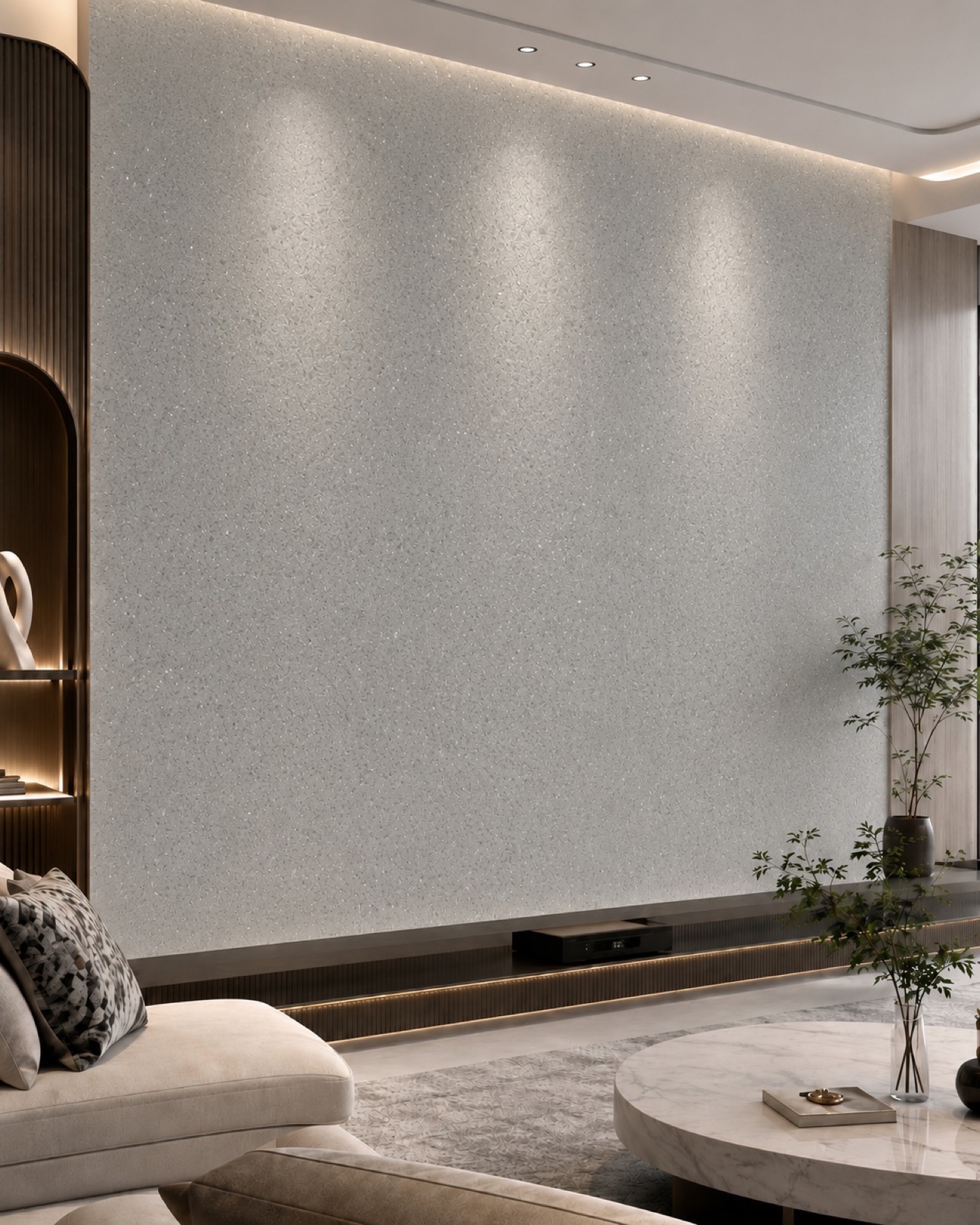 Artistic jade sand finish interior wall